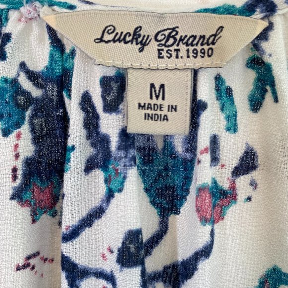 Lucky Brand Floral Graphic Print Long Sleeve Pullover Tunic NWOT Women's Medium - Picture 5 of 13